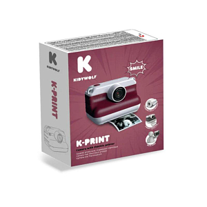 Камера с моментальной печатью КИДИВУЛЬФ (KIDYWOLF), красная